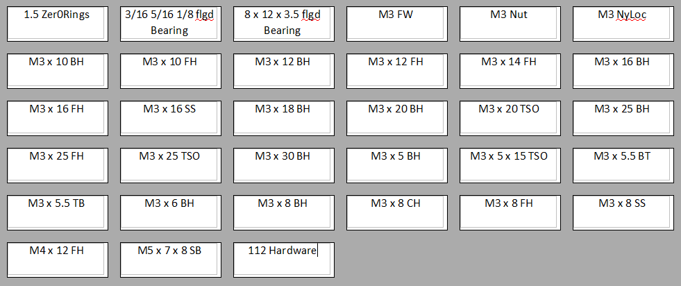 112 Hardware Parts Kit
